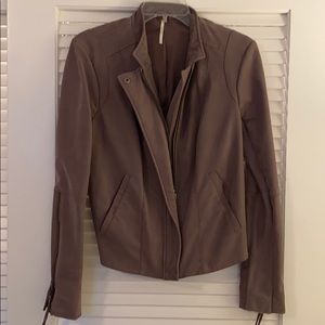 Free People Sueded Moto Jacket in Mauve